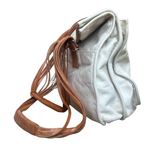 Francesca Biasia cream leather satchel handbag - Picture 5 of 8